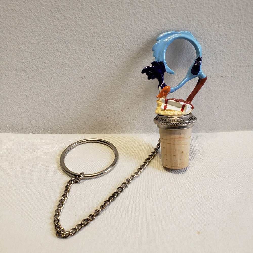 Looney Tunes Road Runner Pewter & Cork Wine Stopper - Warner Bros 1995
